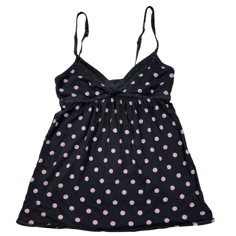 VTG Y2K American Eagle Pink Polka Dot Babydoll Camisole Top XS Coquette